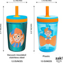 Zak Designs Blippi Kelso Toddler Cups For Travel or At Home, 12oz Vacuum Insulated Stainless Steel Sippy Cup With Leak-Proof Design is Perfect For Kids by TinyTreasures Baby Boutique