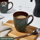 Coffee Mug 16 oz, Ceramic Coffee Mugs Set of 4, Reactive Glaze Mug for Latte/Tea/Cappuccino, Large Stackable Mug Set for Men, Women, Dad, Mom, Dishwasher & Microwave Safe, Brown Green by CozyNest Decor