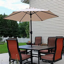 Sunnydaze Outdoor Patio Umbrella - Polyester Table Market Umbrella with Push-Button Tilt and Crank - 6 Sturdy Ribs - Beige - 7.5ft by GreenHaven Gardens