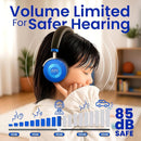 Puro Sound Labs JuniorJam Plus Volume-Limiting Wireless Bluetooth Headphones for Kids, Secure Audio with Adjustable On-Ear Design, 22-Hour Battery, Ideal for Tablets, Smartphones & PCs - Blue by TinyTreasures Baby Boutique