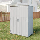 HOMSPARK Outdoor Storage Shed Weather Resistance, Patio Storage Cabinet Lockable Resin Tool Shed for Storage of Bike, Trash Cans, Garden Tools (Light Gray, 66 Cu.ft) by GreenHaven Gardens