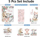 Personalized Floral Animal Crib Bedding Set, 5 Pcs Custom Baby Crib Set with Name, Double Layer Nursery Bedding Set, Soft Baby Bedding Crib Set for Girls, Customized Gift for Toddler Infant by TinyTreasures Baby Boutique