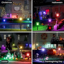 AOSEA 4 Pack Solar Pathway Lights Outdoor Waterproof - Auto RGB Color Changing Solar Lights for Outside, IP65 Rated, 12H Bright Landscape Lighting, Durable Plastic - Perfect for Garden & Walkway by CozyNest Decor