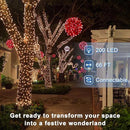 66FT Christmas Decorative Lights, Connectable 200 LED Green Wire Fairy String Lights Plug in, 8 Lighting Modes LED String Lights, for Indoor Outdoor Xmas Tree Wedding Party Decoration Warm White by GreenHaven Gardens