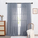 MYSKY HOME 108 Inches Long Ceiling Curtains, Light Filtering Boho Window Sheer Drapes for Living Room Patio Sliding Door Back Tab Elegant Look, 50" Wide x 108" Long, Dusty Blue, 2 Panels by CozyNest Decor