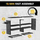 Large Power Tool Organizer Wall Mount, 4 Layer Garage Storage Cordless Tool Organizer with 8 Drills Holder, Heavy Duty Premium Metal Load 400 lbs, Ideal Garage Organization Gifts for Men by GreenHaven Gardens