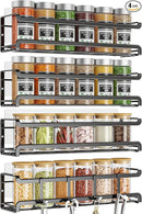 Spice Rack Wall Mounted 4 Pack,Space-Saving Spice Organizer for Spice Jars and Seasonings,Screw or Adhesive Hanging Spice Rack Organizer for Your Kitchen Cabinet,Pantry Door,11.41x2.75x2.75in by CozyNest Decor