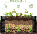Land Guard 8x4x3ft Rectangular Galvanized Raised Garden Beds, Large-Capacity Metal Planter Box Outdoor, Durable Deep Raised Garden Bed 3ft Tall, Raised Beds for Gardening Vegetables, Dark Grey by CozyNest Decor