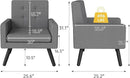 Kromax Mid-Century Modern Accent Chair Set of 2 for Living Room, 496 Lb. Weight Capacity, Dual Armrests, Comfy Extra Large Seat, Timeless Style Perfect for Reading & Relaxing, Dark Grey by CozyNest Decor