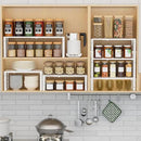 Expandable Spice Rack Kitchen Cabinet Shelf Organizer, Stackable Storage Shelves Racks, Adjustable Counter Shelving for Cabinets, Countertop, Cupboard,Pantry and More(1Pack/White/Large) by CozyNest Decor