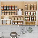 Expandable Spice Rack Kitchen Cabinet Shelf Organizer, Stackable Storage Shelves Racks, Adjustable Counter Shelving for Cabinets, Countertop, Cupboard,Pantry and More(2Packs/White/Large) by CozyNest Decor