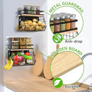 Magnetic Spice Rack for Refrigerator, Fruit, Potato & Onion Storage Bin,Large Capacity Magnetic Shelves for Side of Refrigerator, Kitchen Organizers and Storage Countertop,1 Pack Black by CozyNest Decor