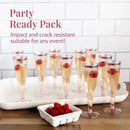 Prestee Set of 24 Plastic Champagne Flutes Disposable - Silver Glitter Pink Champagne Glasses with Rose Gold Rim, Elegant Toasting Cups for Weddings, Cocktail Parties, New Year's Celebrations by CozyNest Decor