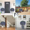 Artificial Lavender Topiany Ball Trees Set of 2,17” Resistant Fake Evergreen Shrubs with Ground SpilRealistic Outdoor Indoor Plants for Garden Porch Maintenance-Free Potted by GreenHaven Gardens