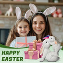 Easter Bunny Figurines Solar Garden Outdoor Statue with Butterfly Decorations Lights Easter Bunnies Decor Gifts for Women Mom Rabbit Statue for Outside Yard Patio Garden Lawn Ornament by GreenHaven Gardens