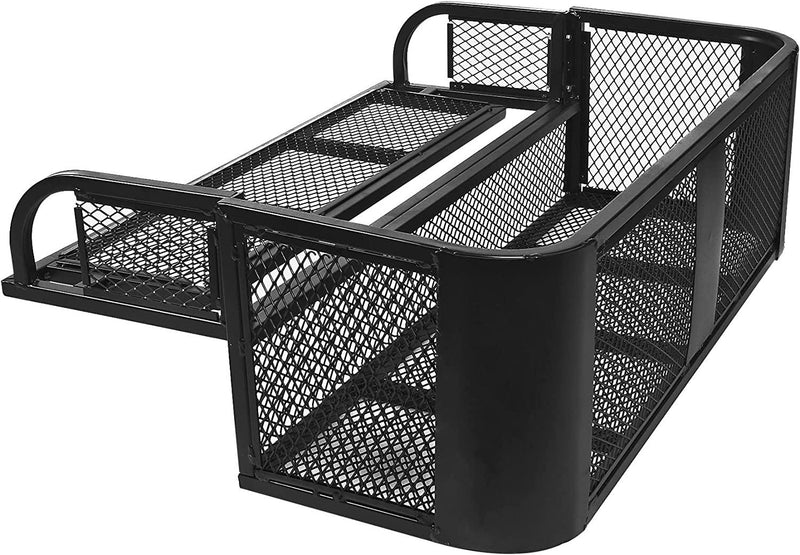 41"L x 14"W x 12.4"H ATV Rear Drop Basket Rack Universal Cargo Basket, Heavy Duty Protective Rail Rim