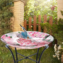 VCUTEKA Bird Baths for Outdoors, Glass Bird Bath with Metal Standing for Garden, Yards Patio Décor, Bird Lovers Gift, Cardinal Glass Birdbath Detachable (22" H * 18" W) by GreenHaven Gardens
