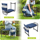ikkle Garden Kneeler and Seat Gardening Stool Kneeler Folding Gardening Bench with Thicker Detachable Kneeling Pad and Tool Store Pouches (Blue) by GreenHaven Gardens