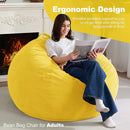 Homguava 3.5FT Bean Bag Chair: Teardrop Bean Bags with Memory Foam Filled, Compact Beanbag Chairs Soft Sofa with Corduroy Cover (Yellow) by TinyTreasures Baby Boutique