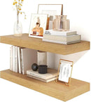 12 Inch Deep Floating Shelves | 30W x 12D Rustic Floating Shelves for Wall Set of 2 | Oak Shelves for Living Room Bathroom Laundry Room Bedroom Kitchen Home Office - Oak by CozyNest Decor