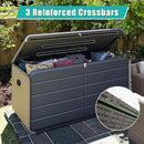 Domi 260 Gallon Resin Deck Box, Waterproof & UV-Resistant Outdoor Large Storage Box Lockable Storage Bin for Patio Cushions Pool Supplies Garden Tools and Delivery Storage by GreenHaven Gardens