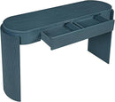 55" Sofa Table with Oval Top and 2 Drawers, Entryway Console Table with Fluted Design for Hallway,Foyer,Entry and Living Room (Fully Assembled-Navy) by CozyNest Decor