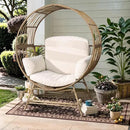 Egg Chair Outdoor Indoor, Oversized Rattan Chair with Thicken Cushion, 350LBS Capacity Wicker Patio Lounge Chair, Basket Chair for Living Room Balcony Porch Backyard, Beige by CozyNest Decor