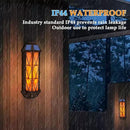 Solar Flame Lights Outdoor, Upgraded 74 LED Flickering Flame Lights, Solar Powered Auto On/Off, Outdoor Waterproof Wall Lanterns for House Garage Doorway Garden Porch Patio Yard Decoration (2 Pack) by GreenHaven Gardens