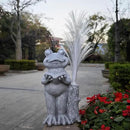 Frog Statue Solar Garden Decor,Resin Frog Statues and Colour Changing Optical Fiber Solar Lights,Outdoor Decoration for Balcony, Garden, Patio, Yard, Lawn,Gifts for Mom Grandma by GreenHaven Gardens