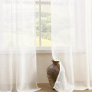 Joydeco Sheer Curtains 72 Inches Long, White Curtains for Living Room 2 Panels Set, Window Curtains Privacy Assured with Light Filtering(W52 x L72 Inch,Pure White) by CozyNest Decor