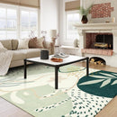 Lahome Green 10x14 Rug for Living Room, Large Washable Area Rug Non-Slip Ultra-Thin Stain Resistant Rug for Dining Room Table, Soft Botanical Print Indoor Rug for Bedroom Office (Green, 10'x14') by TinyTreasures Baby Boutique