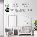 Organic Cotton 2-Sided Crib Mattress | Waterproof Washable Protector w/Ventilated Foam Lining | Light 2-in-1 Baby Mattress w/Firm Support for Infant & Soft CertiPUR Foam for Toddler | 52x27.5x4” by TinyTreasures Baby Boutique