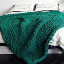 Chunky Knit Blanket - Luxury Soft Cozy 60 * 80 Throw Blanket,100% Woven Blanket Rope Knot Throw Blanket for Couch, Sofa, Home Decor, Gift - Machine Washable（Blackish Green） by CozyNest Decor
