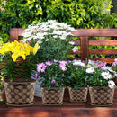 16 Inch Planter Pots for Plants, Plastic Large Flower Pots Indoor Outdoor, 4 Pack Resin Plant Pot with Drainage & Saucer, Retro Decorative Garden Pot with Removable Trays for House by CozyNest Decor