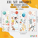 Hot Air Balloon Wall Decals by Lipastick - Peel and Stick Animal Stickers Raccoon, Fox, Koala, Panda for Kids Room, Nursery, Playroom, Bedroom - Removable Wall Decor for Boys, Girls, Babies - XXL Size by TinyTreasures Baby Boutique