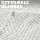 jinchan Boho 100% Cotton Blanket Muslin 50x60 Inches Lightweight 3-Layer Geometric Square Striped Pattern Reversible Quilt Throw Soft Breathable Comfy All Seasons for Couch Bed Decor, Light Grey by CozyNest Decor