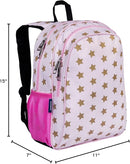 Wildkin 15-inch Kids Backpack – Durable, Padded, Adjustable for School & Travel - Pink and Gold Stars by TinyTreasures Baby Boutique