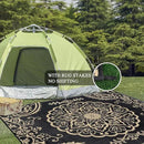 Pauwer Waterproof Outdoor Rug 8x10, Reversible Plastic Straw Patio Camping Rug, Indoor Outdoor RV Mat Carpet for Deck, Camper, Porch, Balcony, Backyard, Picnic, Boho Black Brown