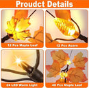 2 Pack 24 Inch Prelit Fall Maple Tree Fall Decor with 48 LEDs Timer Battery Operated Artificial Fall Light Up Tree Maple Acorn for Fall Thanksgiving Decorations Table Home Office Indoor Autumn Harvest by CozyNest Decor