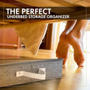 HOMELUX THEORY 2pc Low Profile Under Bed Storage Containers, Thin Under Couch Storage Organizer with Bins & Lids, Underbed Storage Box Ideal for Seasonal Clothes, Blankets, Fabric & Shoes (LightGray) by CozyNest Decor
