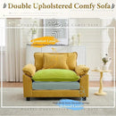 URRED Modular Sectional Sofa Comfy Cloud Couch, Modern Chenille Sofa Sleeper Deep Seat Couches with Ottoman/Pillows for Living Room (Yellow, 53'') by CozyNest Decor