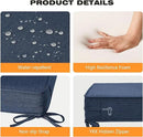 Sunbrella Square Corner Seat Cushions, 18.5" x 16" x 3", Set of 4, Indoor Outdoor Water Repellent Universal Chair Pads with Ties for Patio Furniture, Garden Dining Chairs, Specrtum Indigo by GreenHaven Gardens
