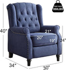 EBELLO Pushback Recliner Chair, Fabric Armchair Push Back Recliner with Rivet Decoration, Single Sofa Accent Chair for Living Room, Bedroom, Navy Blue by CozyNest Decor