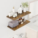 32" Floating Shelves for Wall, 12" Deep Slim Rustic Brown Floating Shelves, Wall-Mounted Shelves for Bedroom, Living Room, Kitchen, Bathroom - Set of 2 by CozyNest Decor