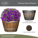Classic Home & Garden Whiskey Barrel Planters - Wood Finish Flower Planter Pot - Decorative Garden Pots - Indoor & Outdoor Resin Planters - Weather-Resistant Planting Pots (9" Walnut Brown, Pack of 1) by CozyNest Decor