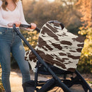 Binienty Baby Car Seat Covers Nursing Cover Soft Stretch Breastfeeding Scarf, Animal Brown Cow Stripe Print, Baby Infants Canopies by TinyTreasures Baby Boutique