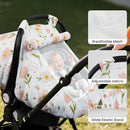 Elstey Car Seat Cover Baby, Minky Dot Carseat Covers Baby Girls, Lightweight Infant Car Seat Cover Canopy with 2 Layers Breathable Mesh Windows, Stroller Carrier for Babies Newborn Essentials by TinyTreasures Baby Boutique