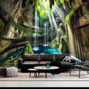 BSFHH Nature Tapestry Forest Tree Sea Cave Wall Hanging, Stream Through Rainforest Landscape Wall Art Tapestry for Bedroom Living room (Fall, 79"×59", Unframed) by CozyNest Decor