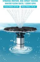 HQUA-FS01 110V, 1/2HP, OD(φ) 32” Large Pond Floating Fountain with 13000 GPH Fountain Pump, 100’ Power Cord, Two Spray Patterns 32'×12' and 18'×6' by GreenHaven Gardens