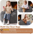 Homguava 2FT Bean Bag Chair,Teardrop Bean Bags Small Beanbag Chair with Memory Foam Filled and Ultra Soft Corduroy Cover for Living Room, Bedroom (Small,Grey) by TinyTreasures Baby Boutique